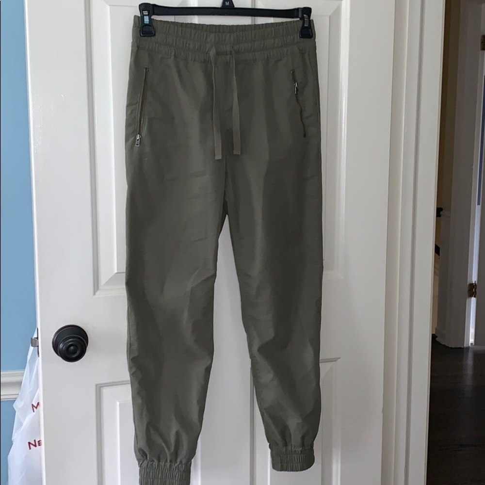 Army green Aritzia joggers